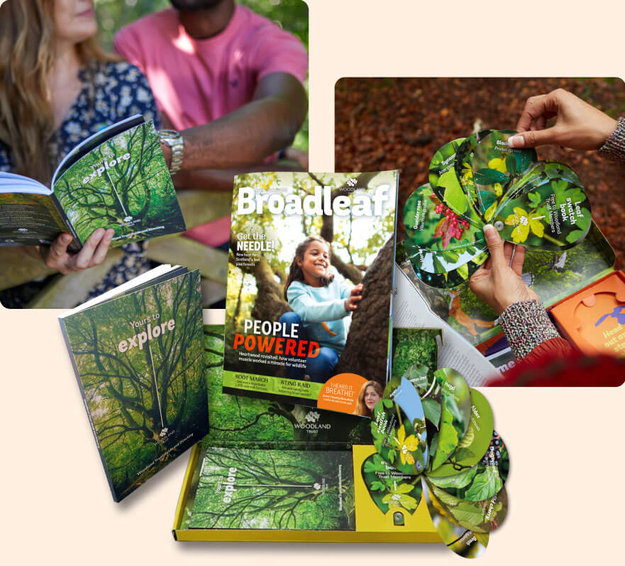 A selection of Woodland Trust items including the Broadleaf magazzine