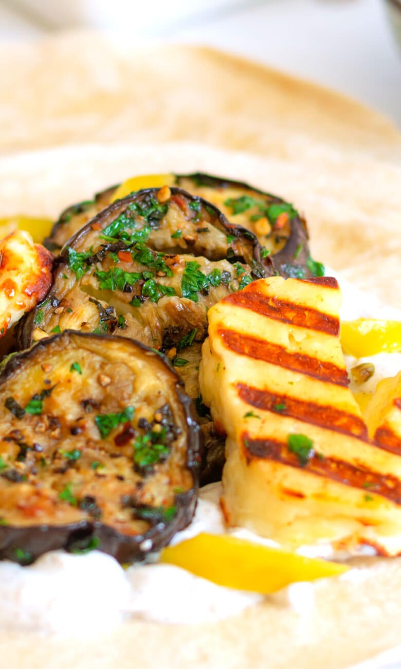 Fire up the flavour Ninja Woodfire Grilled halloumi wrap