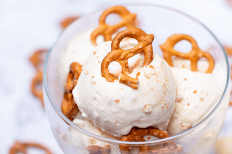 White chocolate & salted pretzel gelato Ninja