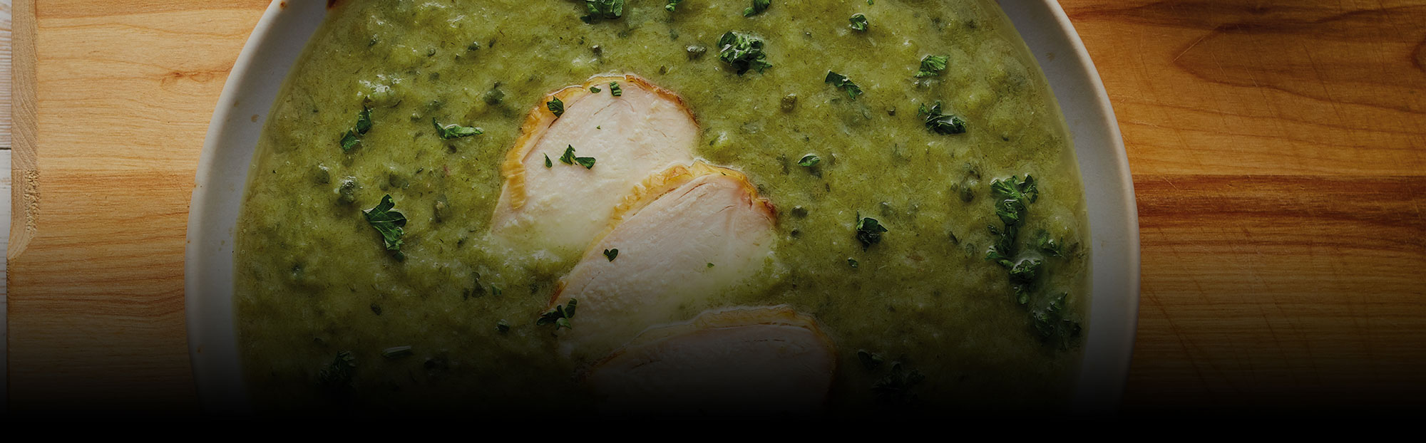 Parsley and leek soup with smoked chicken Welsh Gov