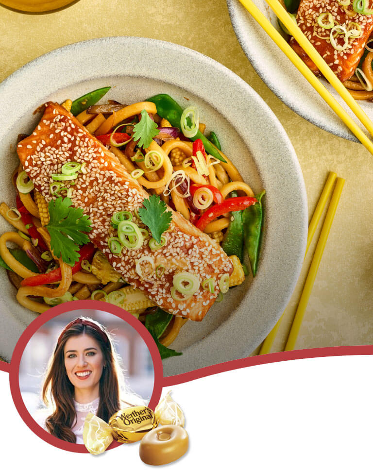 Sticky soy salmon stir-fry | Werther’s Originals