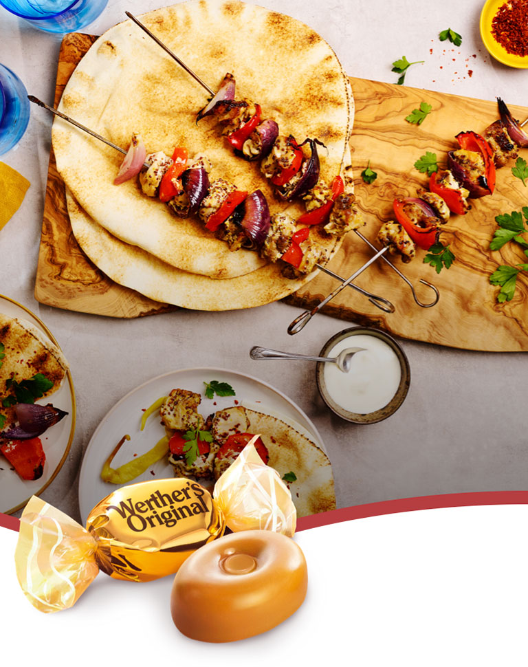 Caramel & mustard chicken skewers | Werther’s Originals
